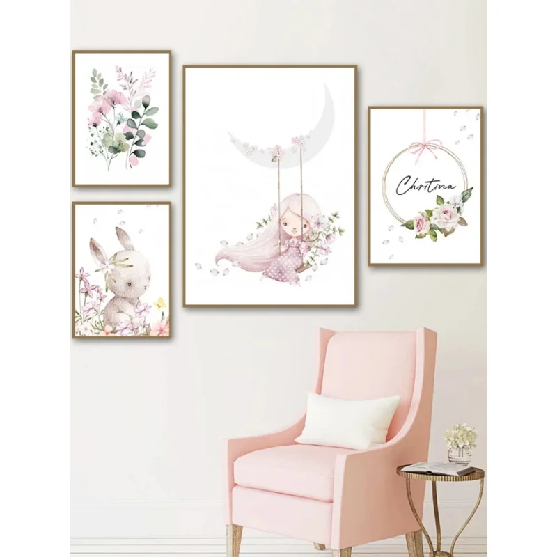 Resin Art Flower - Nordic Cartoon Aesthetics Wall Art Pink