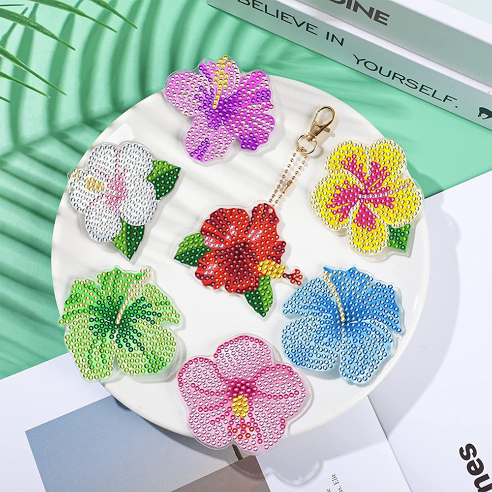 Resin Art A Keychain - Daisy Sunflower Flowers Diamond Painting Keychain