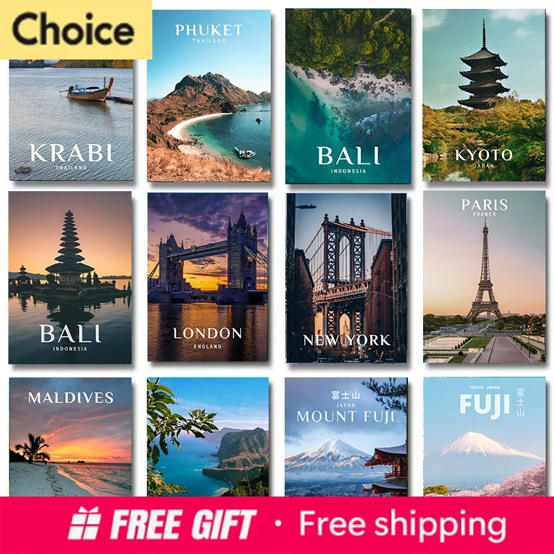 Resin Art Bali - World Famous Tourist Cities Poster Prints