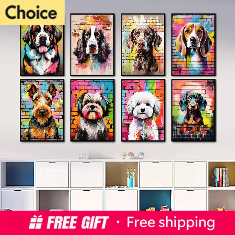 Cute Pet Dogs Graffiti Poster  - Resin Art Aesthetic review and price