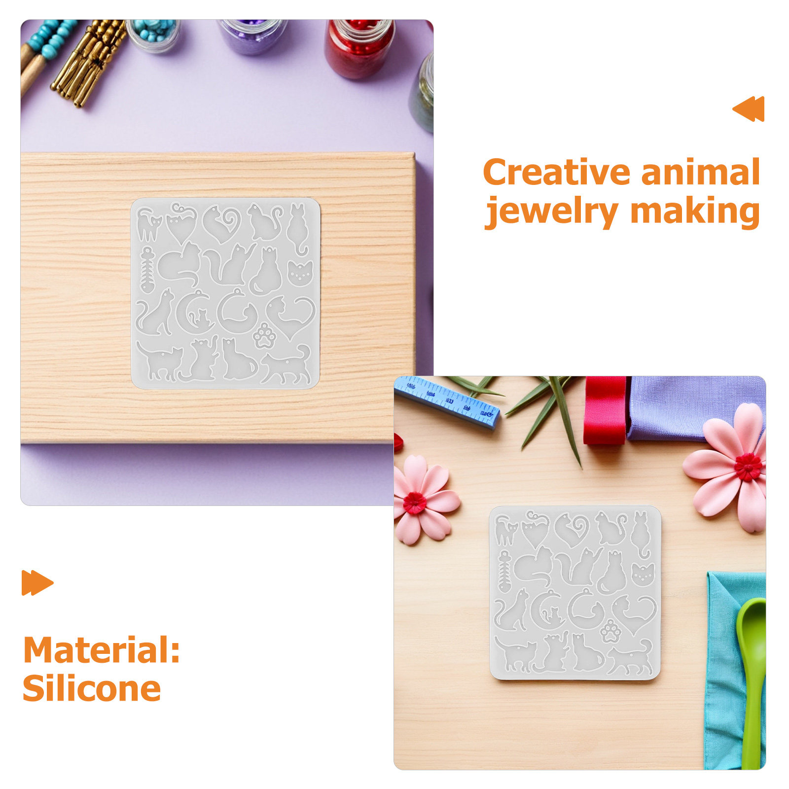 3D Cat Silicone Mould for Resi - Resin Art Earrings Kit review and price
