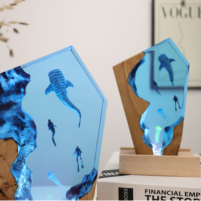 Resin Cave Whale Diver Desktop - Resin Art Anniversary Gift review and price