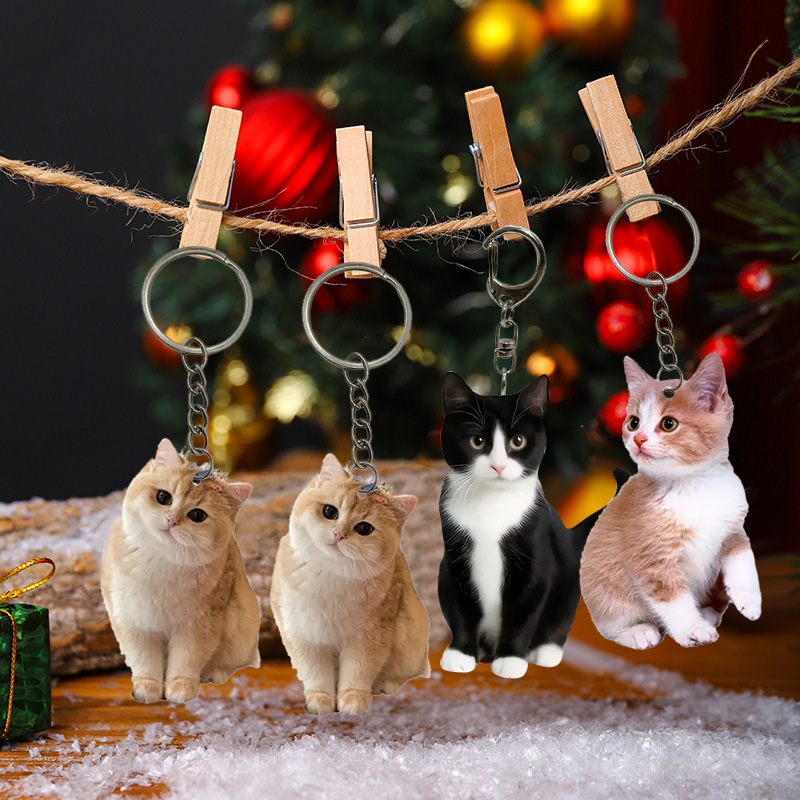 Black And White Cat Keychain 2 - Resin Art Ring Design review and price