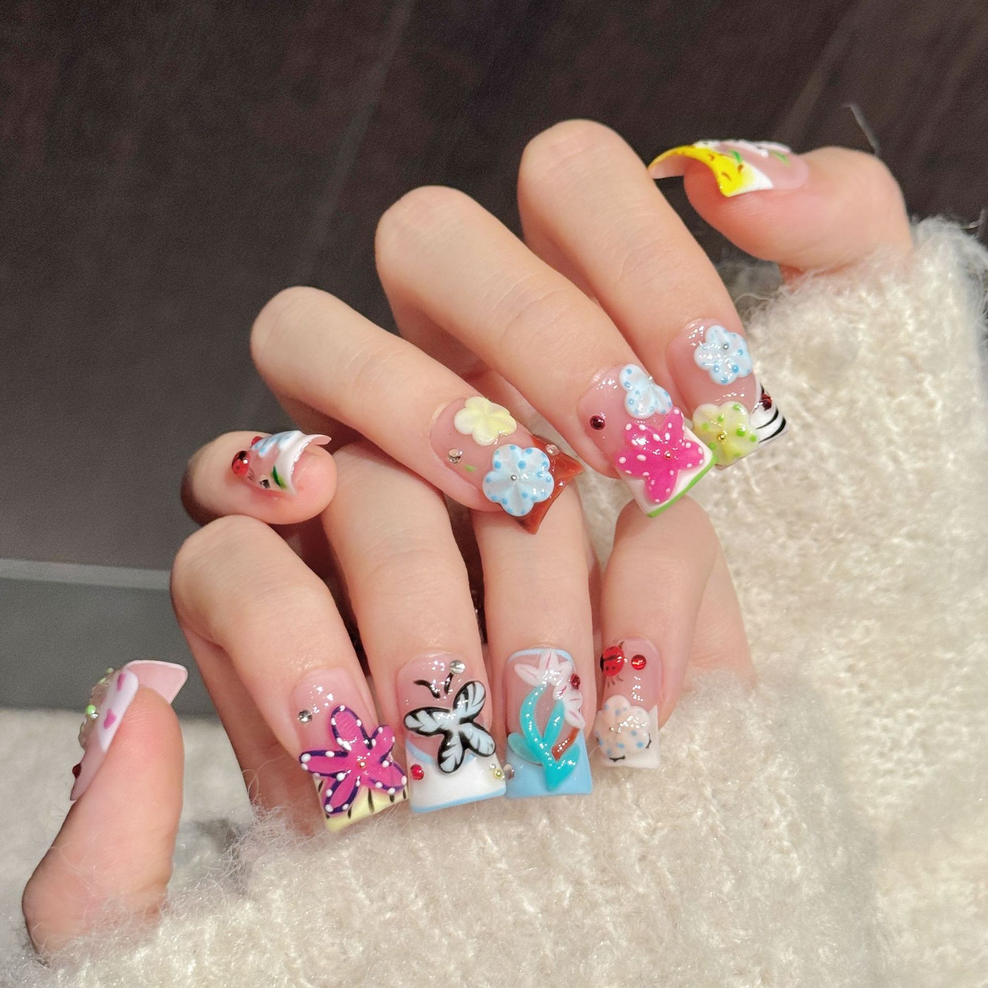 10PCS Duck Handmade Press On N - Resin Art Flower review and price