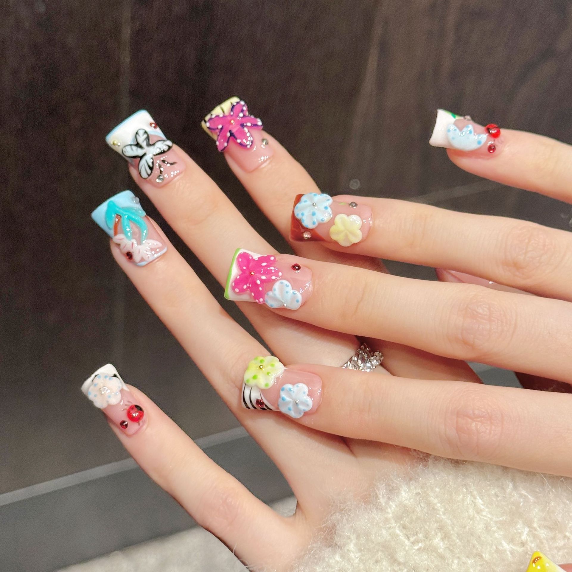 10PCS Duck Handmade Press On N - Resin Art Flower review and price