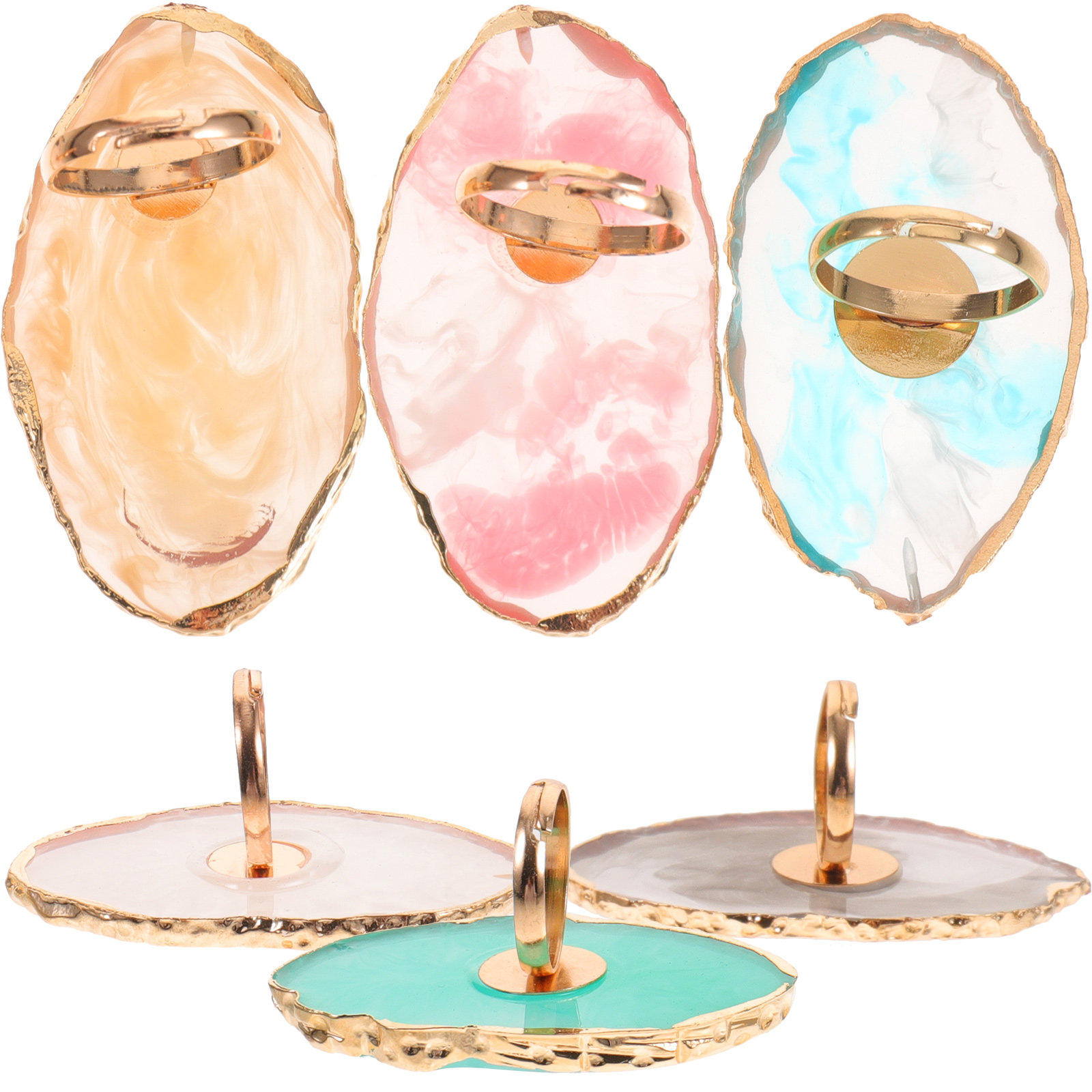 6Pcs Resin Nail Color Mixing P - Resin Art Ring Design review and price