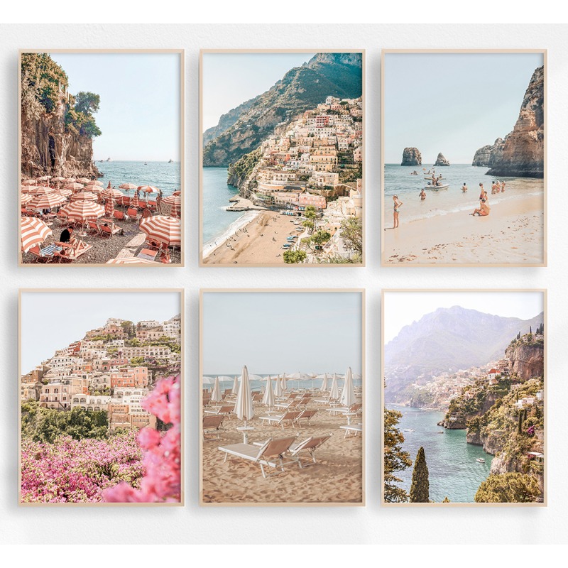 Amalfi Coast Landscape Poster  - Resin Art Aesthetic review and price