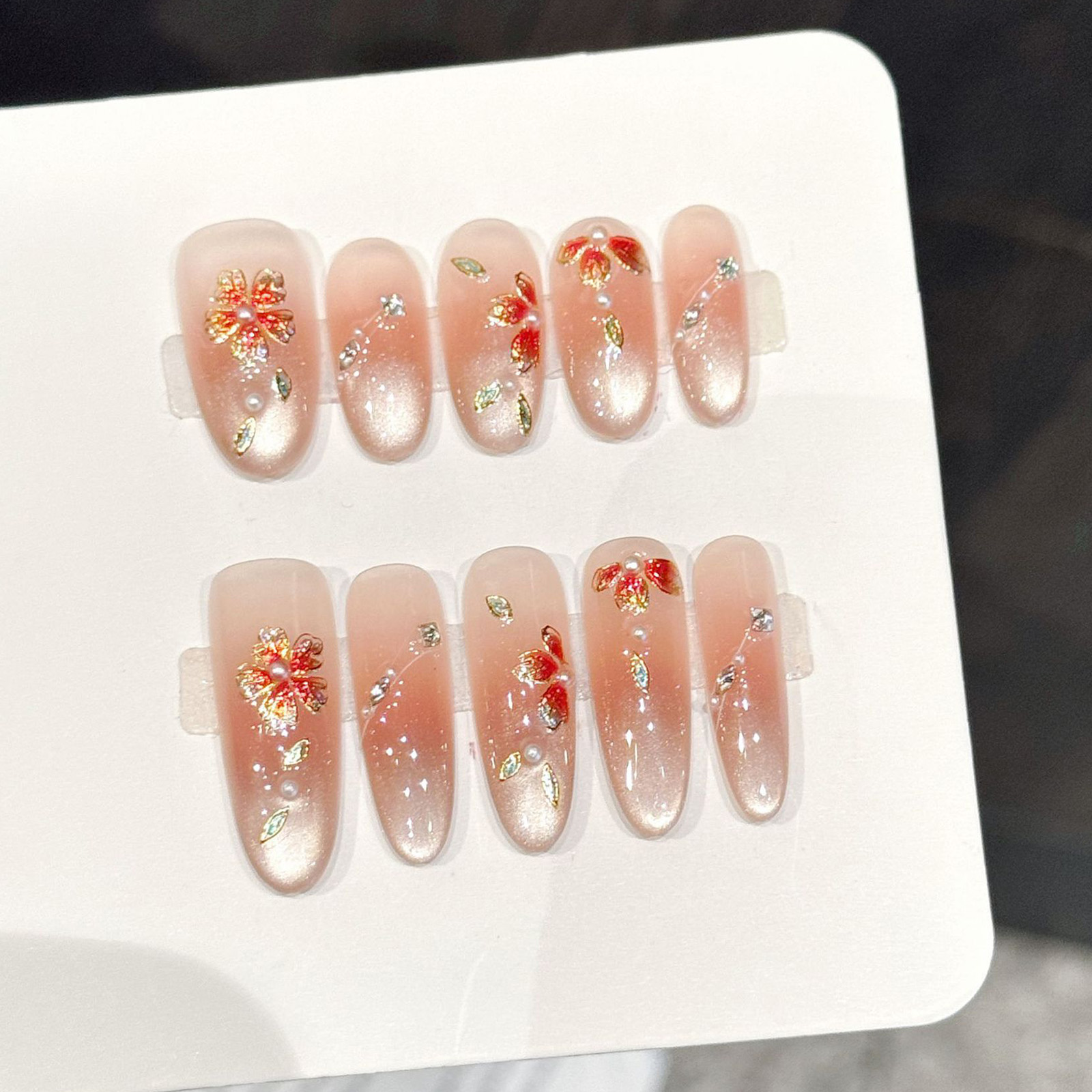 10pcs Handmade Fake Nails Pres - Resin Art Flower review and price